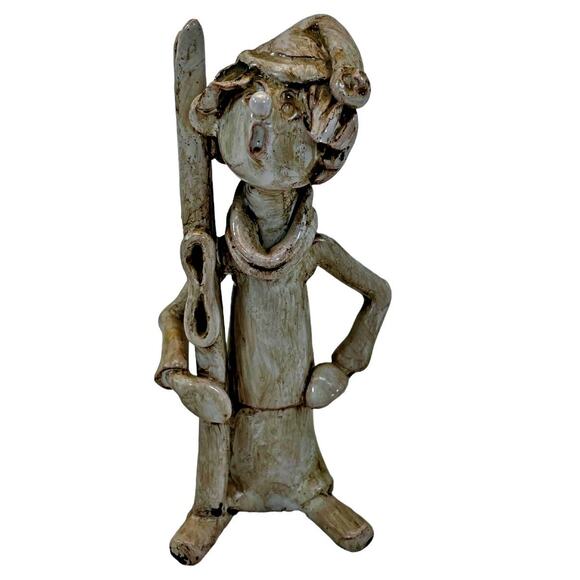 Vintage Dino Bencini Skiing Skier Sculpture Artist Signed Italy 5.5" Figurine - Picture 1 of 5